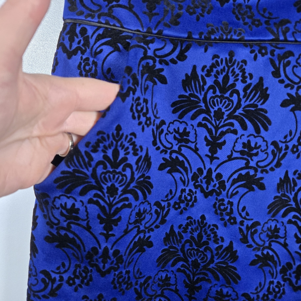 Teeze Me Royal Blue Black Velvet Strapless Sexy Cocktail Mini Dress Juniors 1/2 - Picture 6 of 12